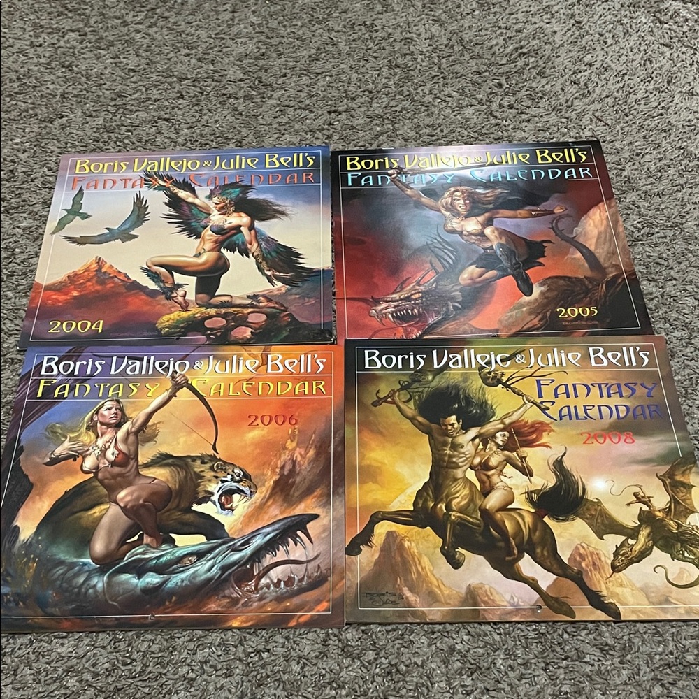 Boris Vallejo & Julie Bell’s Fantasy Calendars Year 2004, 2005, 2006, and 2008